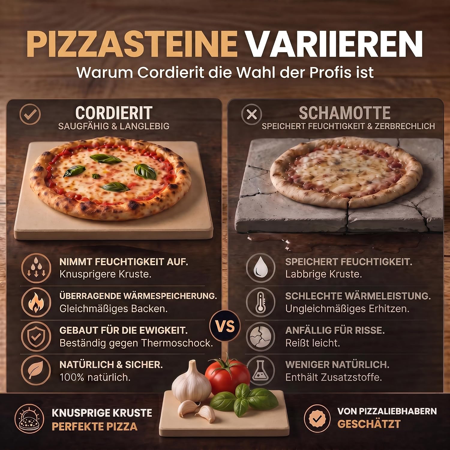 Pizzastein für Backofen & Gasgrill - Brotbackstein