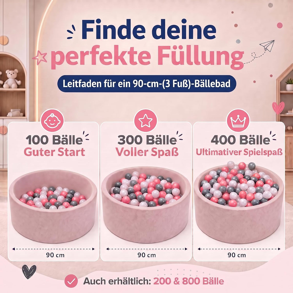 Bällebad Bälle 100er Set - Robuste 6 cm Spielbälle für Kinder