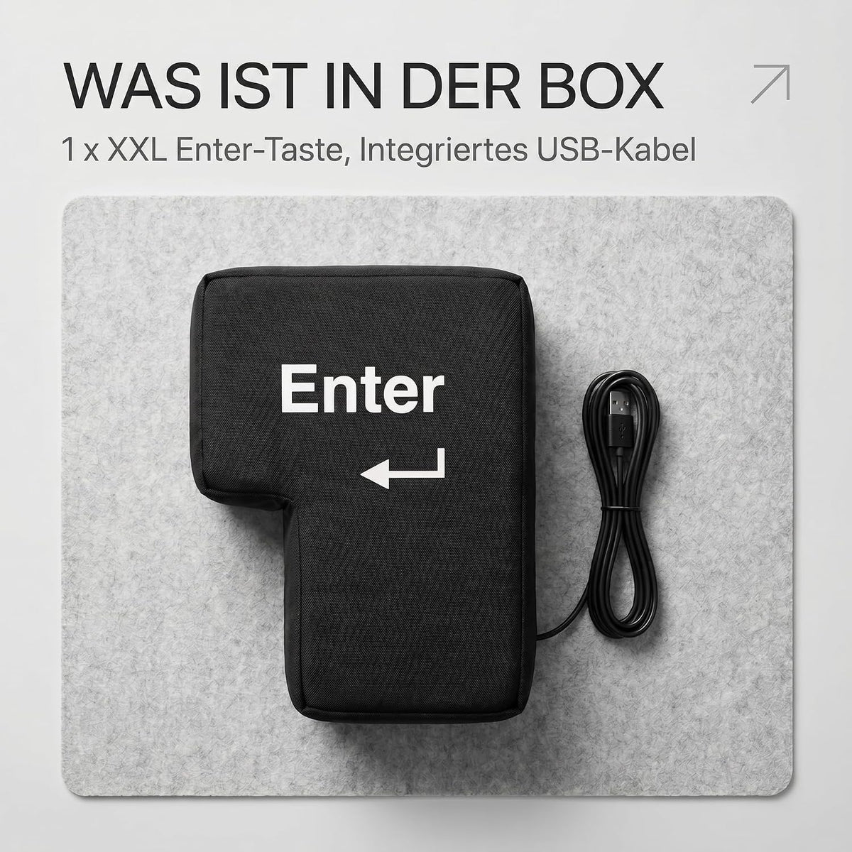 XXL Big Enter Taste USB - Anti-Stress Kissen für Büro & Gaming