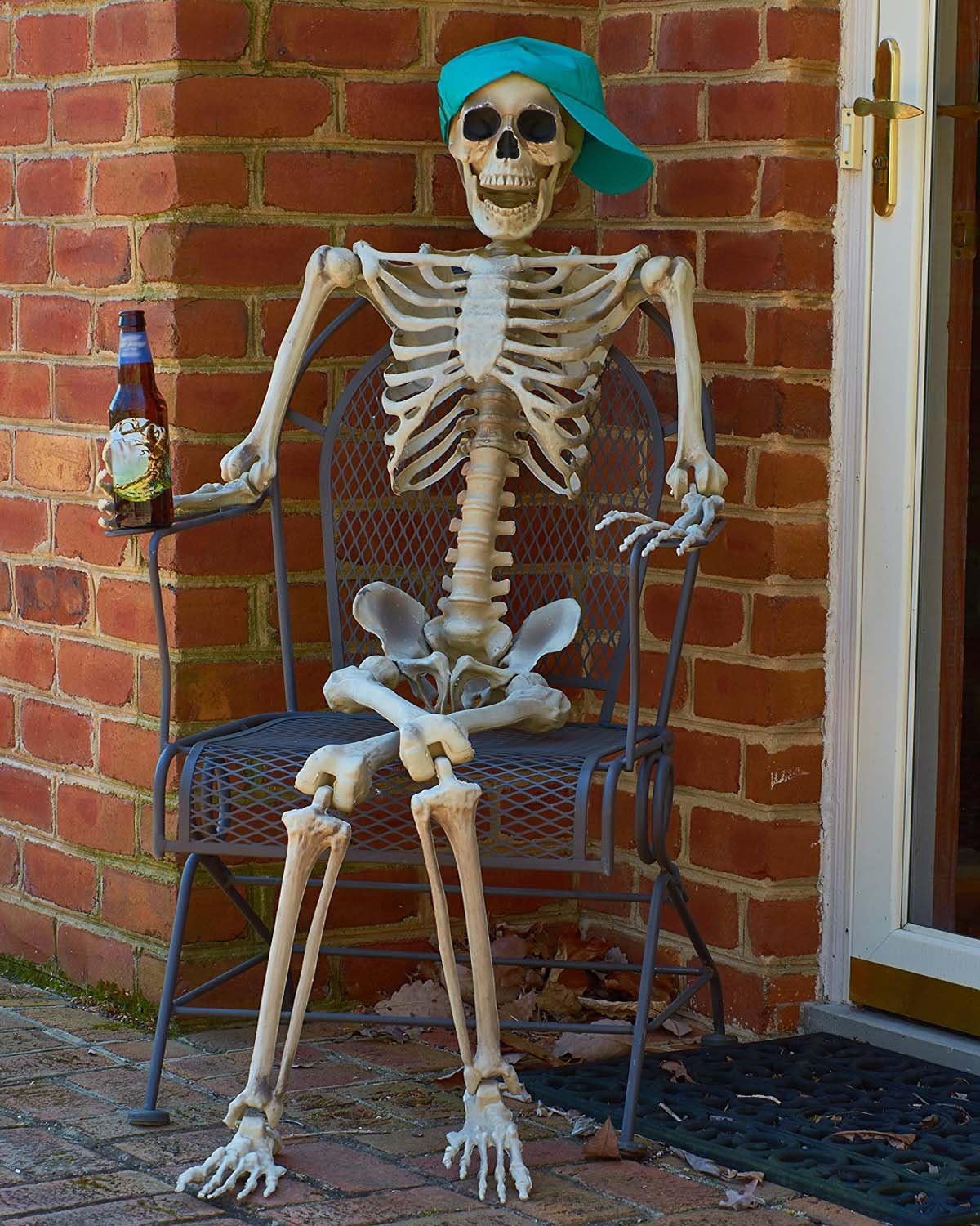 Halloween Skelett 160cm - Bewegliche Ganzkörper-Deko Figur