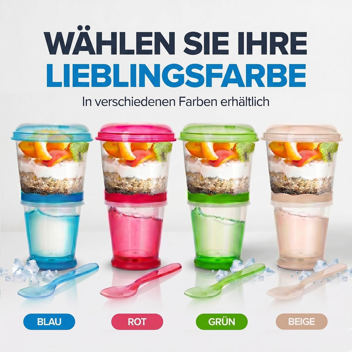 Müsli-to-Go Becher mit Löffel - Dein auslaufsicherer Snack-Begleiter