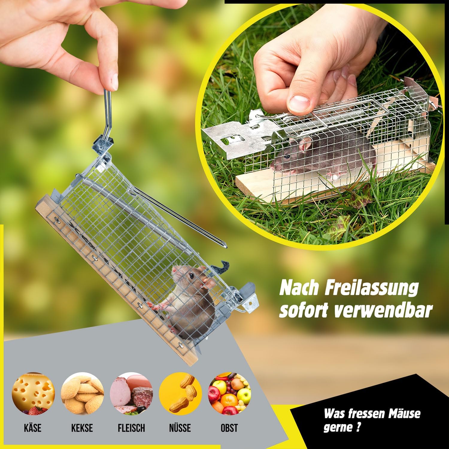 Tierfreundliche Mausefalle 4er Set – Humane Lebendfalle