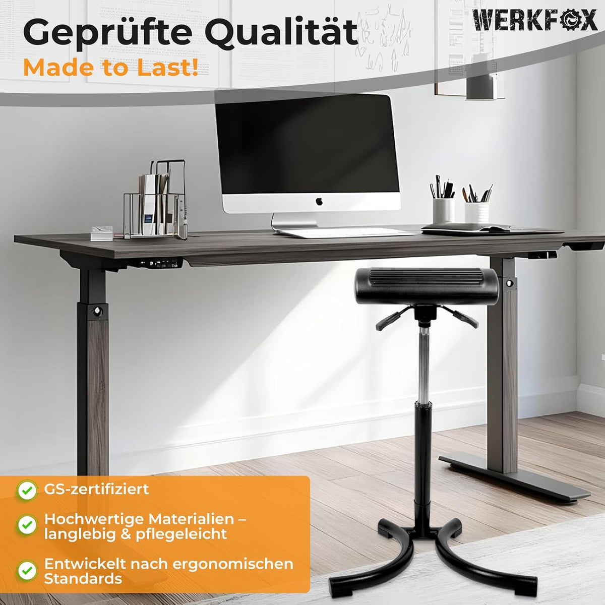Ergonomischer Stehhocker & Stehhilfe – Höhenverstellbarer Bürostuhl