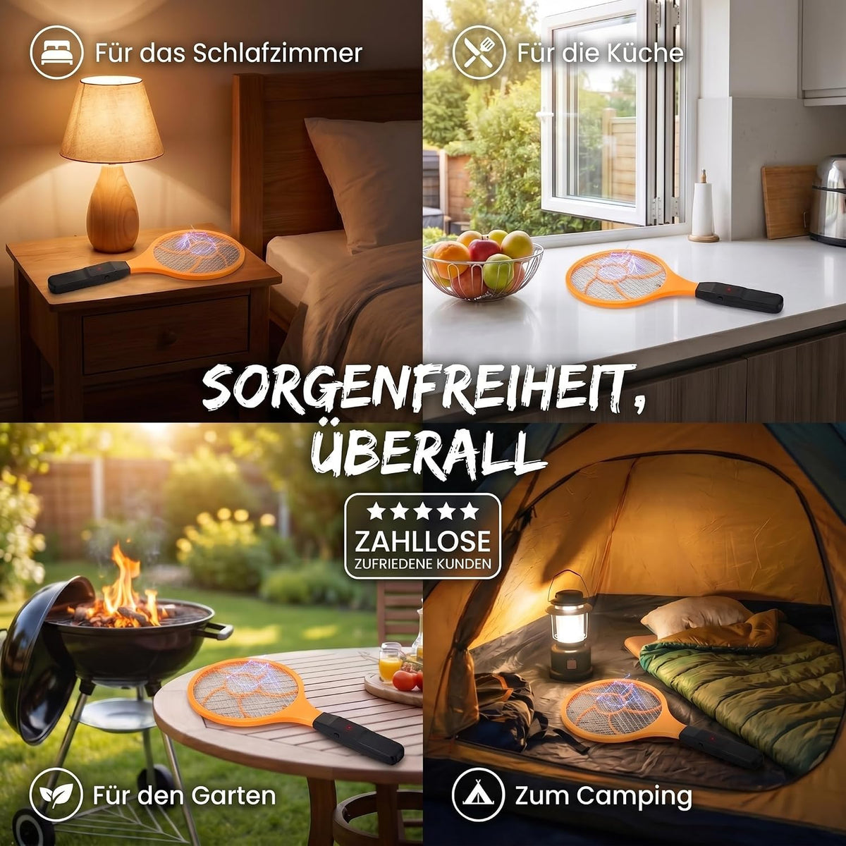 Elektrische Fliegenklatsche - Mücken- & Insektenvernichter