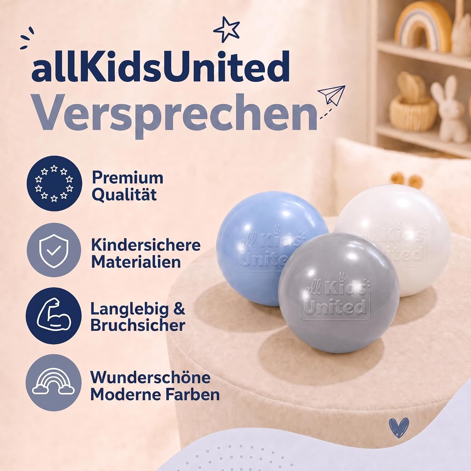 Bällebad Bälle 100er Set - Robuste 6 cm Spielbälle für Kinder