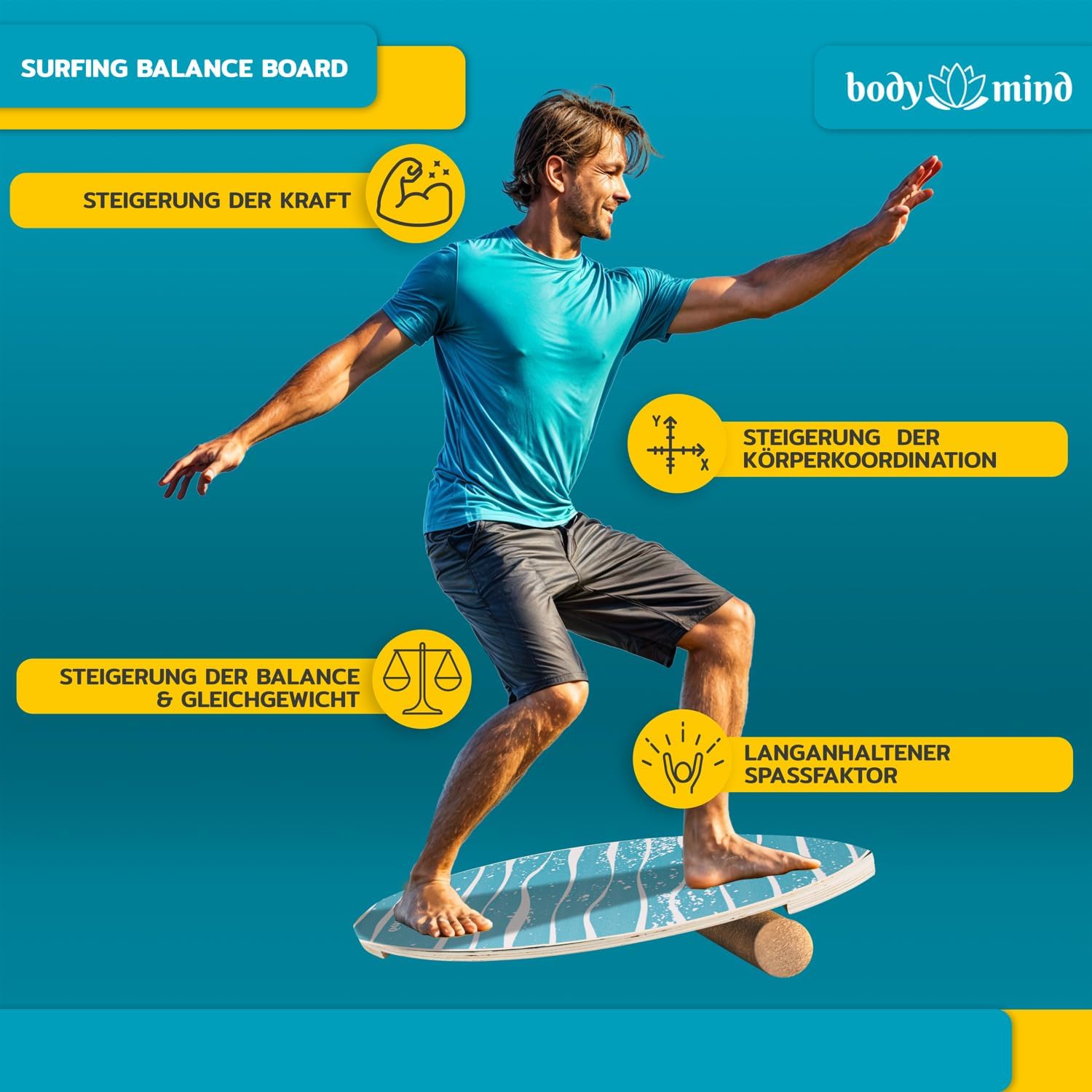 Balance-Board Surfbrett Light Waves Produktbild 3 #Farbe_Light Waves
