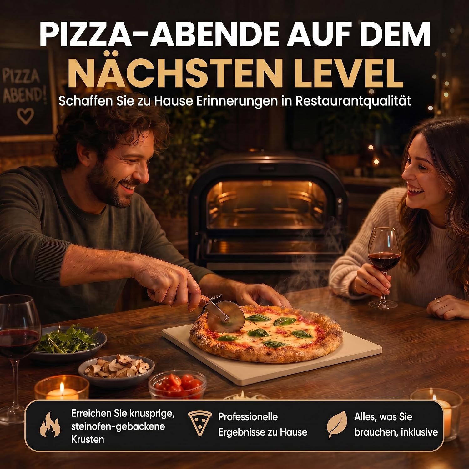 Pizzastein für Backofen & Gasgrill - Brotbackstein