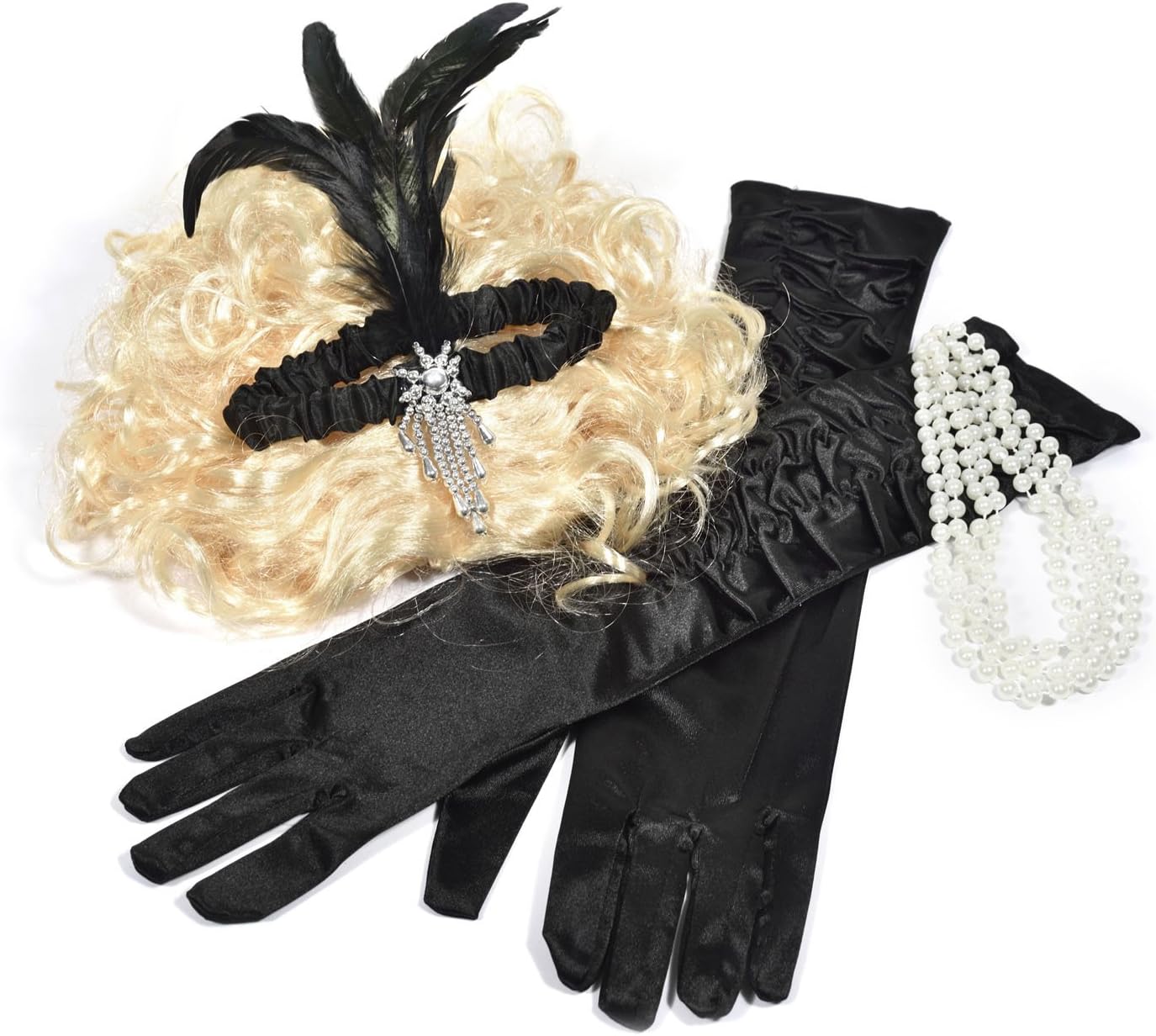 Elegante Charleston-Handschuhe 55 cm - Lange 1920er Satin-Handschuhe