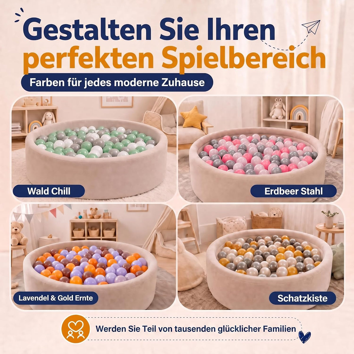 Bällebad Bälle 100er Set - Robuste 6 cm Spielbälle für Kinder