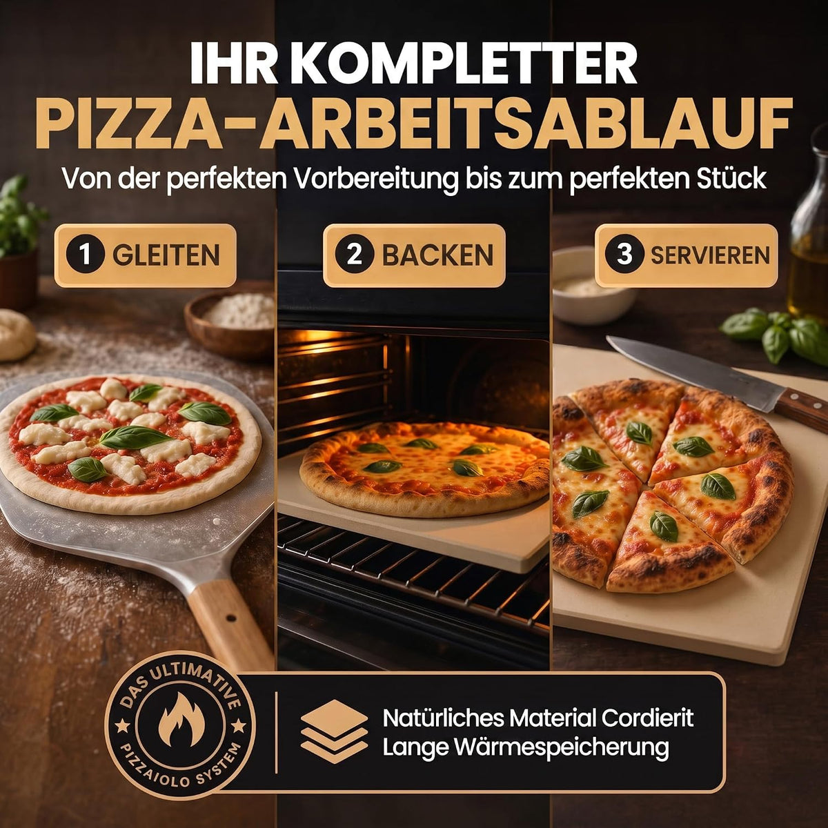 Pizzastein für Backofen & Gasgrill - Brotbackstein