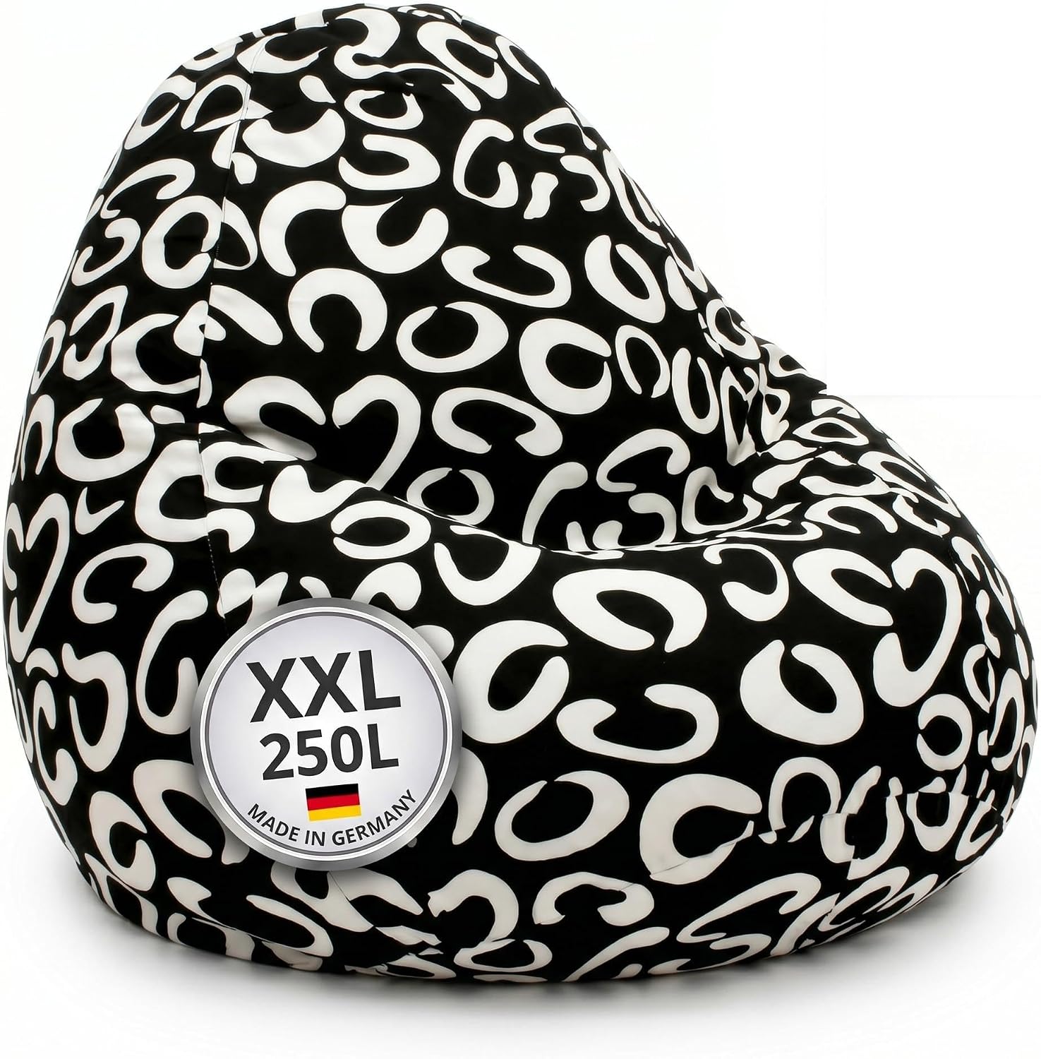 SMOOTHY Sitzsack XXL – Beany Lounge Chair für Erwachsene – Schwarz