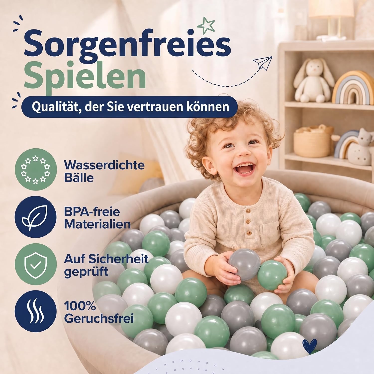 Bällebad Bälle 100er Set - Robuste 6 cm Spielbälle für Kinder