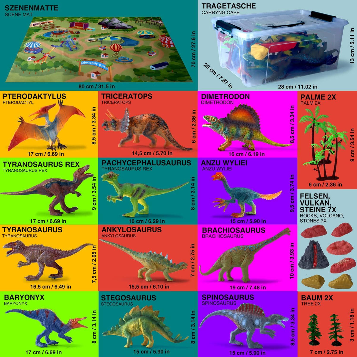 Dino Spiel-Set mit Spielmatte & Box - Robustes Kinder-Geschenk #Variante_Spielzeugbox