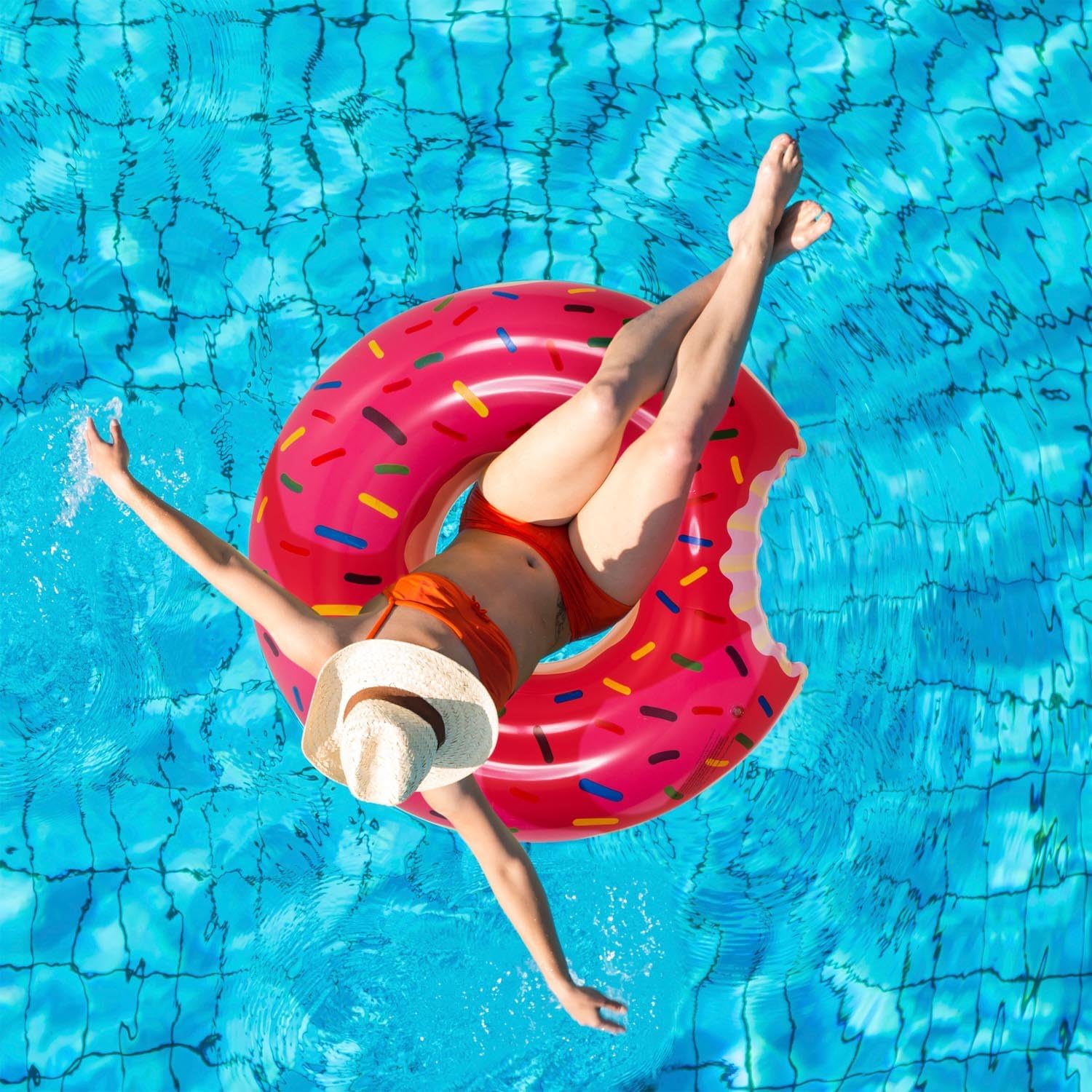 Donut Schwimmreifen XXL - 120 cm Schwimmring für Pool & Strand