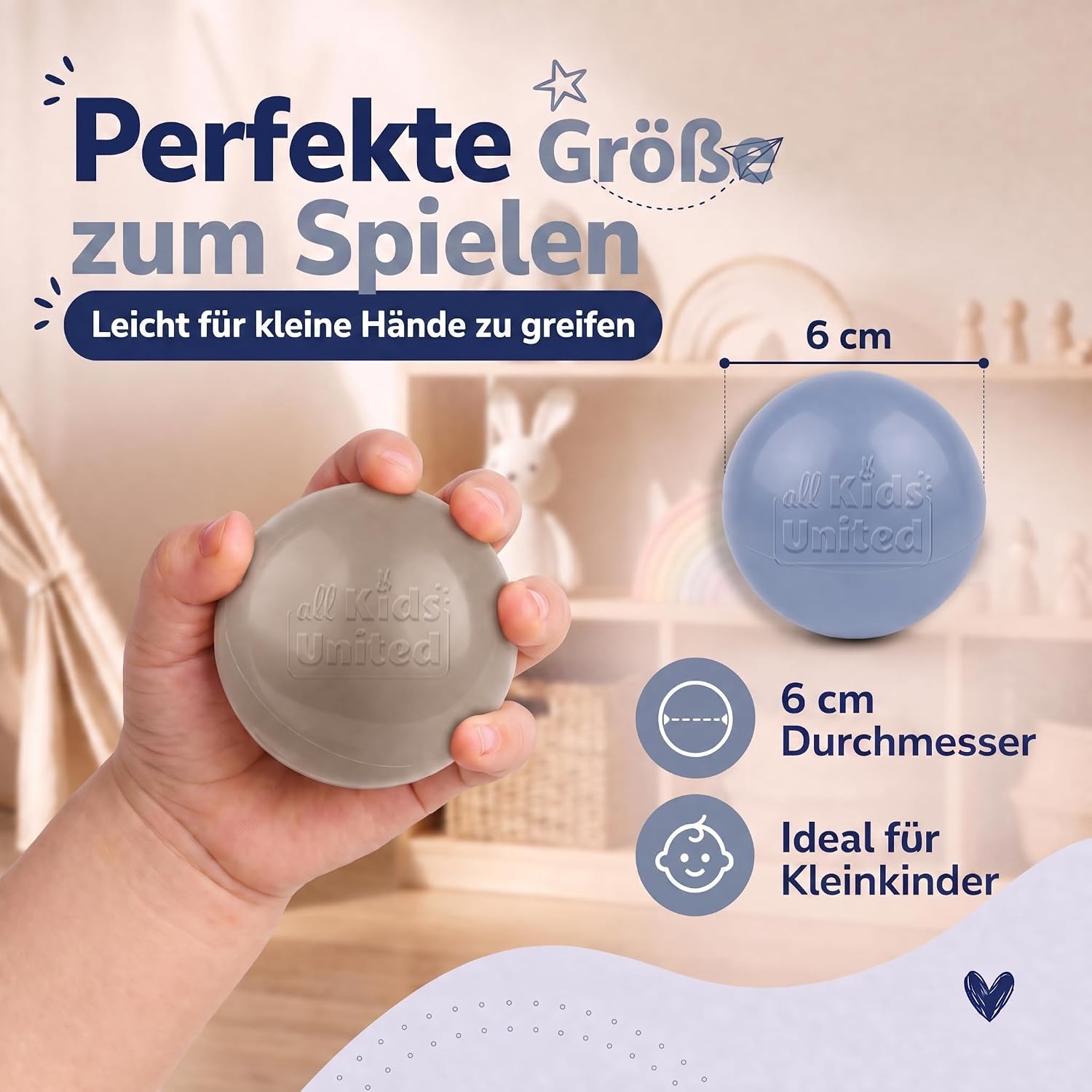 Bällebad Bälle 100er Set - Robuste 6 cm Spielbälle für Kinder