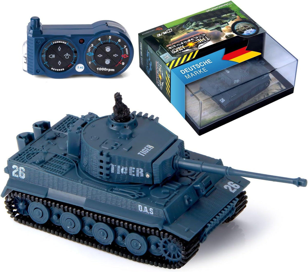 RC Mini-Panzer Tiger I - Ferngesteuertes Modell mit Schussfunktion