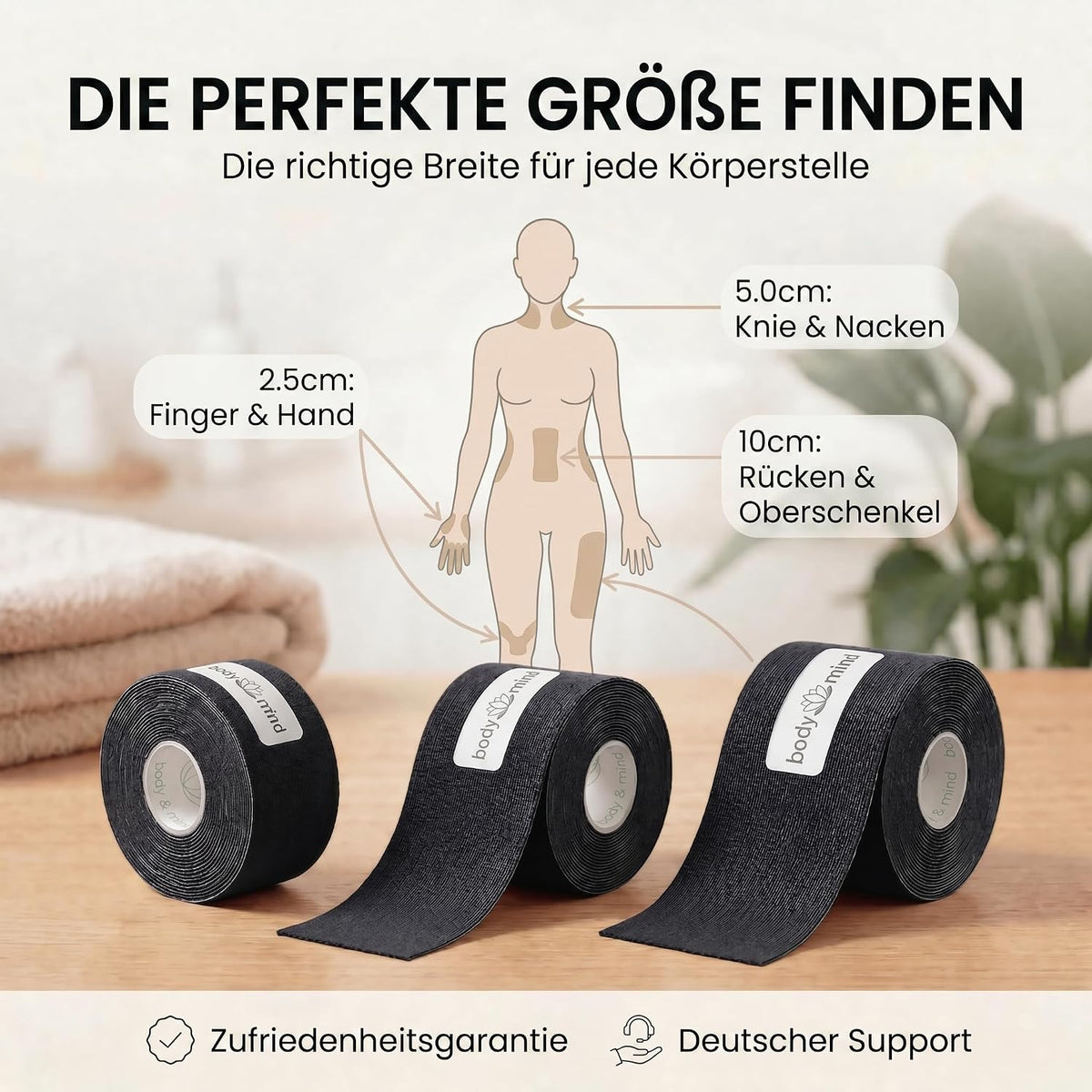Kinesiologie-Tape 2,5cm - Elastisches Sporttape für Physiotherapie