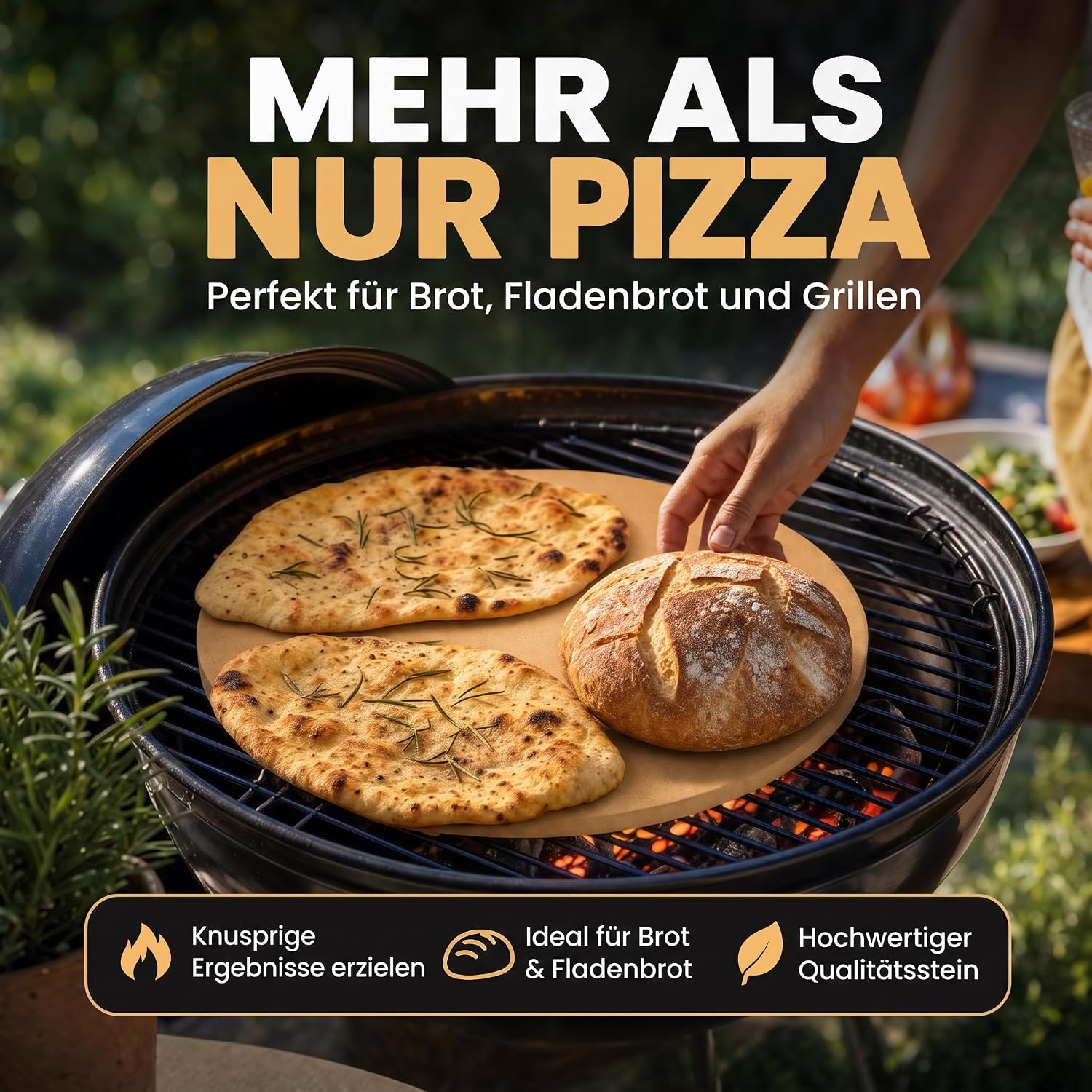 Pizzastein für Backofen & Gasgrill - Brotbackstein