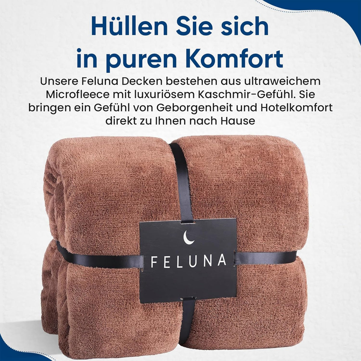 Feluna XXL Kuscheldecke 220x200 cm – Kuschelweiche Wohndecke Grau
