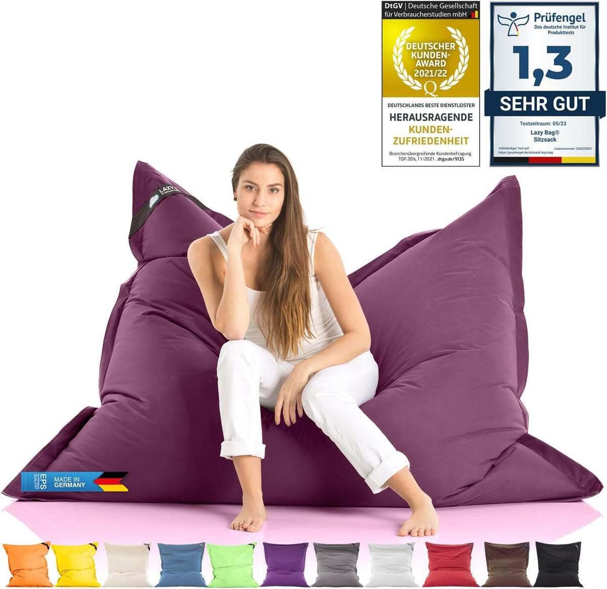 LazyBag XXL Sitzsack - Wasserfestes Outdoor Sitzkissen 180x140 cm