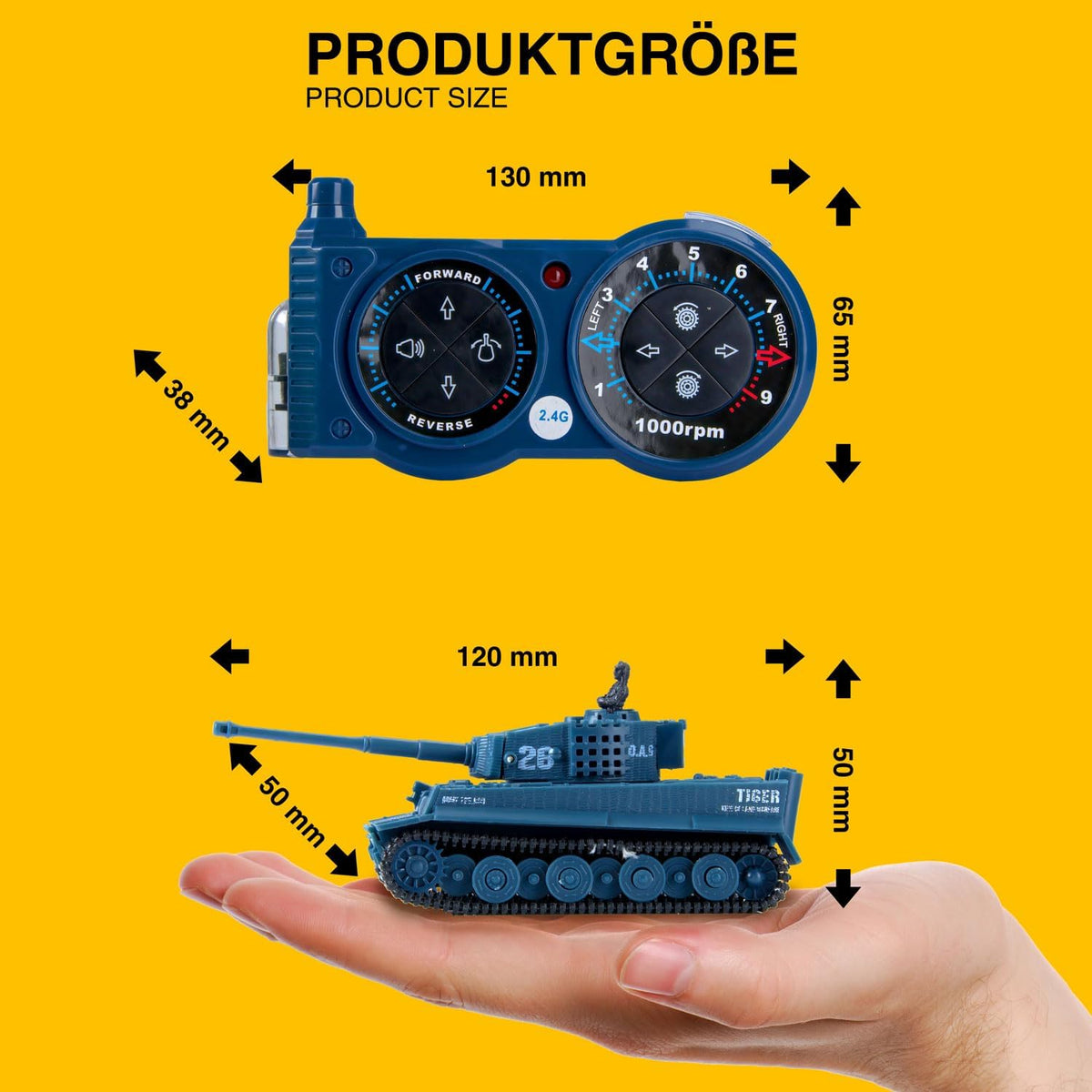 RC Mini-Panzer Tiger I - Ferngesteuertes Modell mit Schussfunktion