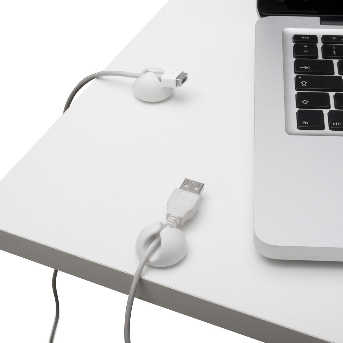 6x Kabelclips für Schreibtisch - Selbstklebende Kabelhalterung #Farbe_Weiß