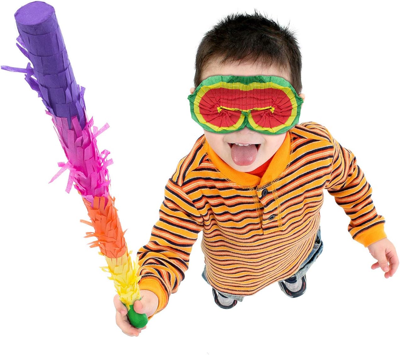 Pinata-Zubehör Set: Stab zum Schlagen & Augenmaske für Partys
