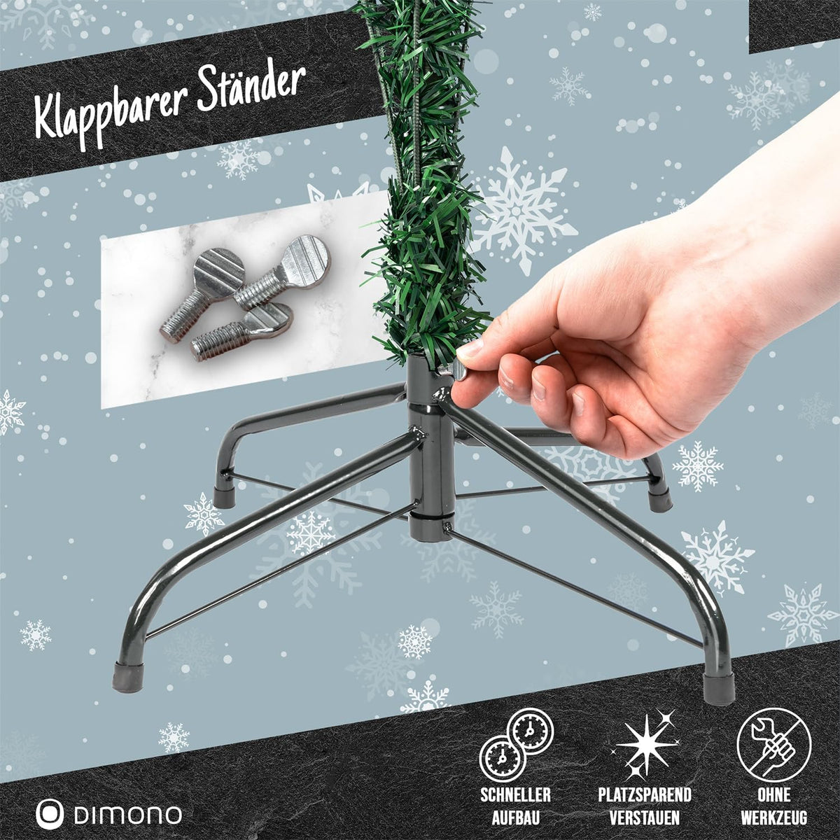Künstlicher Weihnachtsbaum 180 cm mit Schnee - Dichte Tanne