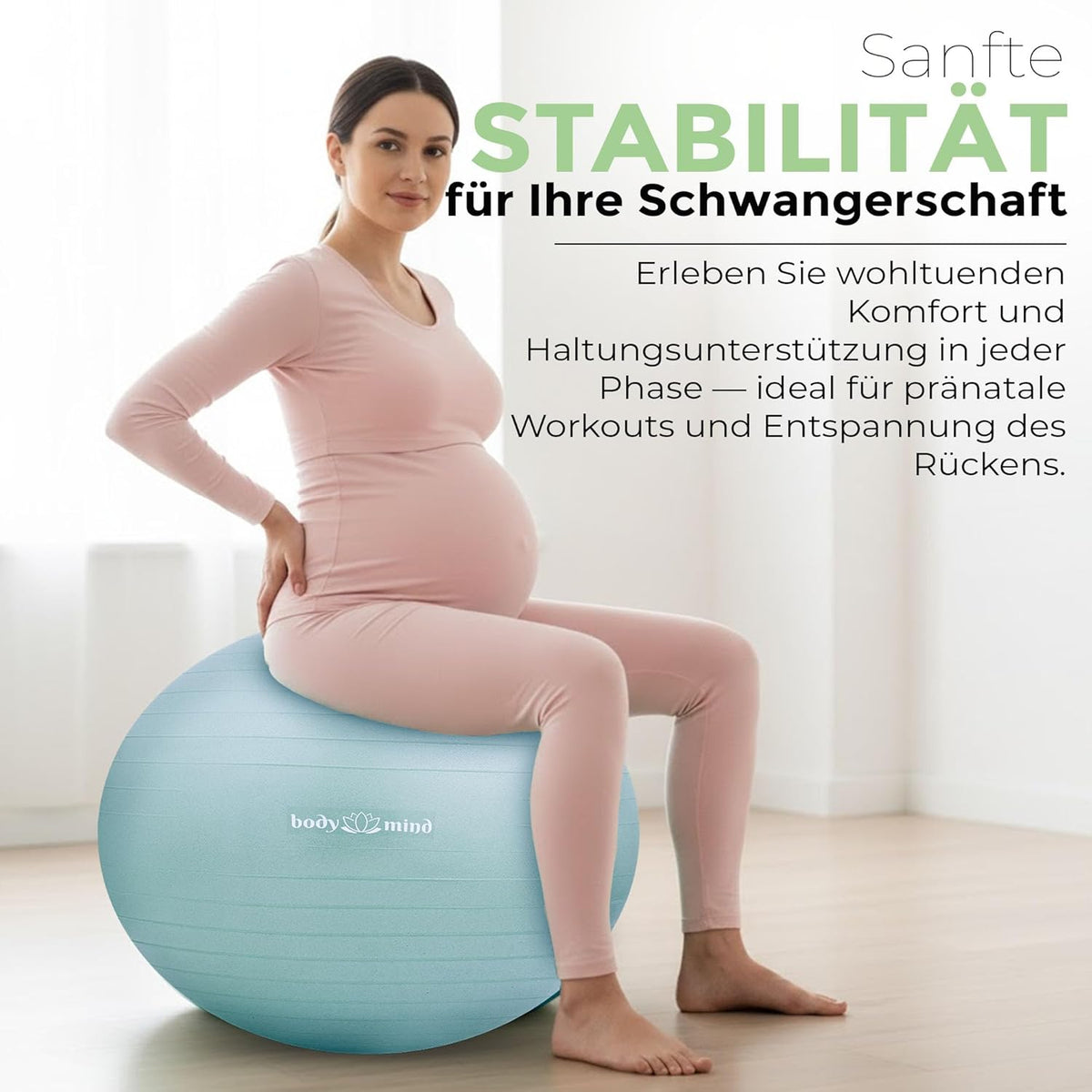 Body & Mind Gymnastikball mit Pumpe - Anti-Burst Pilates & Sitzball