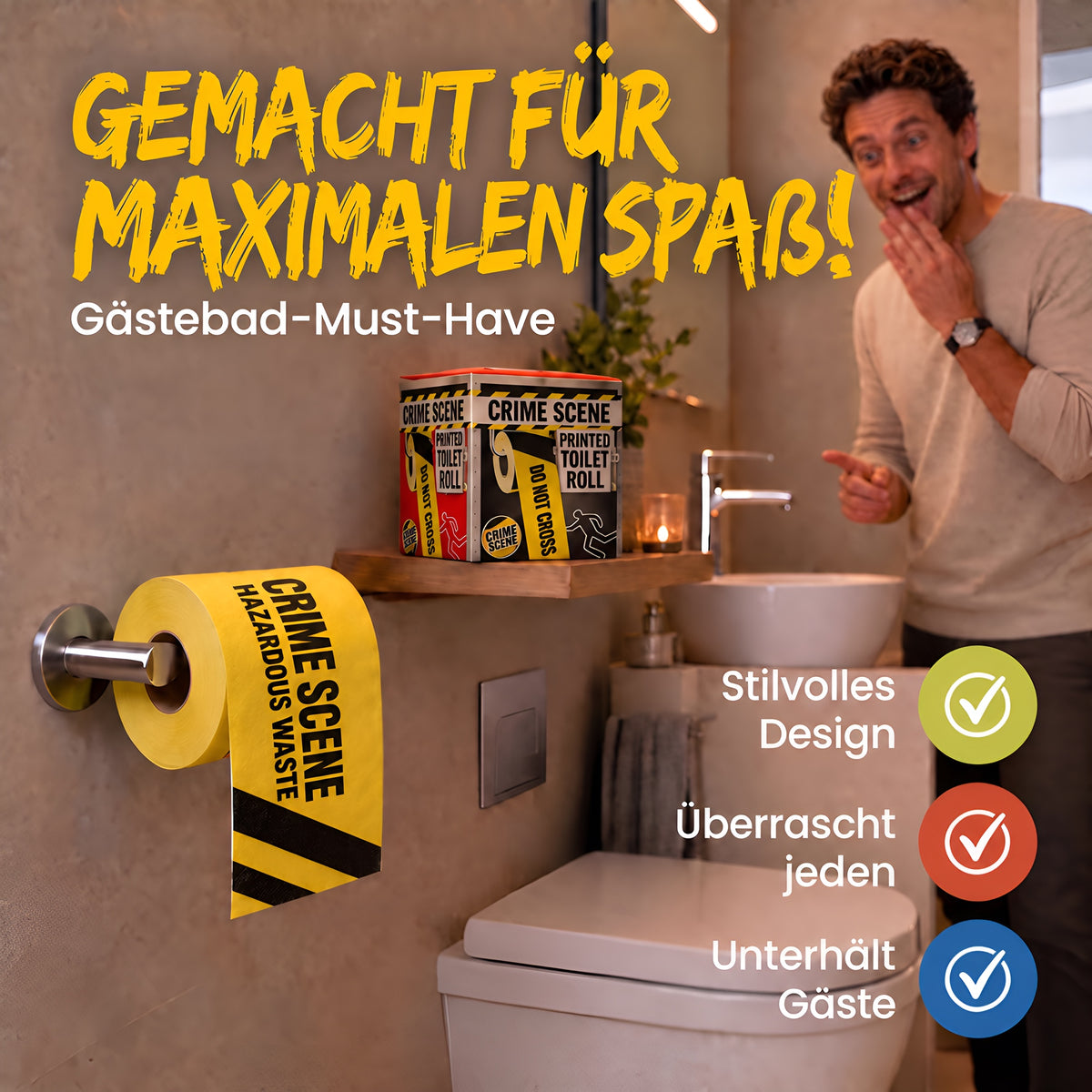 Crime Scene Toilettenpapier - Witziges Klopapier & Scherzartikel