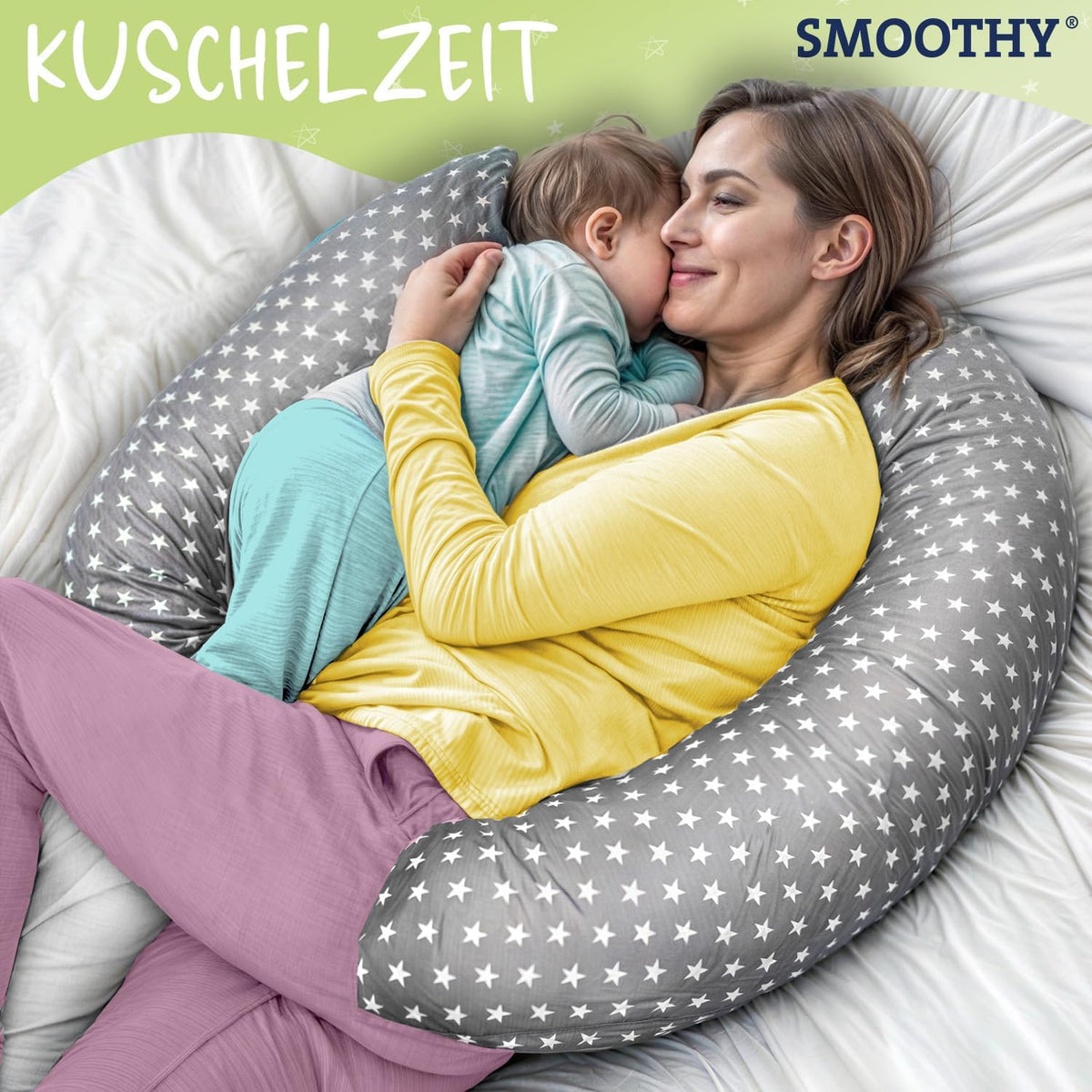 XXL Stillkissen & Schwangerschaftskissen für Seitenschläfer #Farbe_Grau