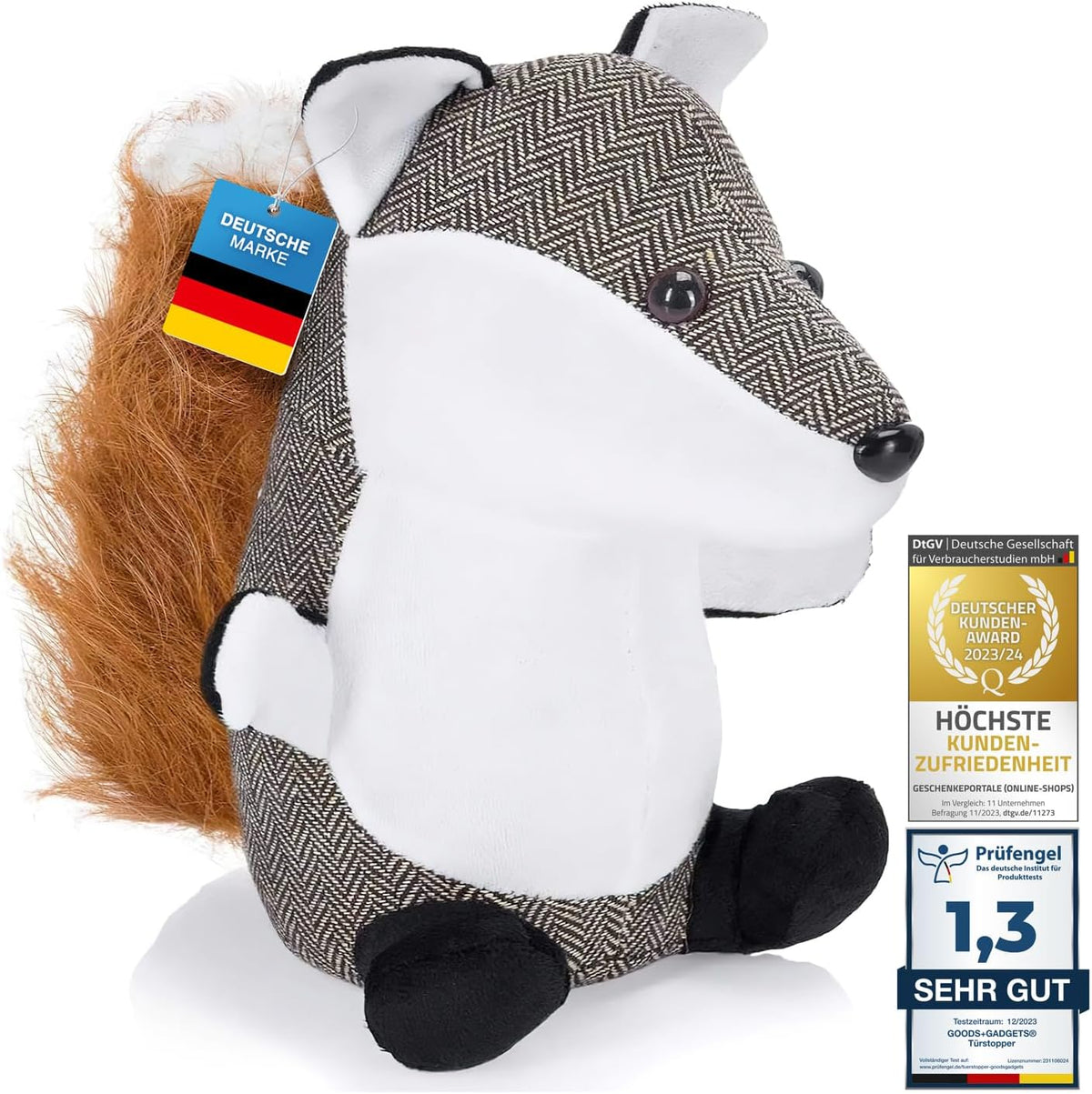 Türstopper Fuchs - Schwerer Tier-Türpuffer aus Stoff (1,3 kg)