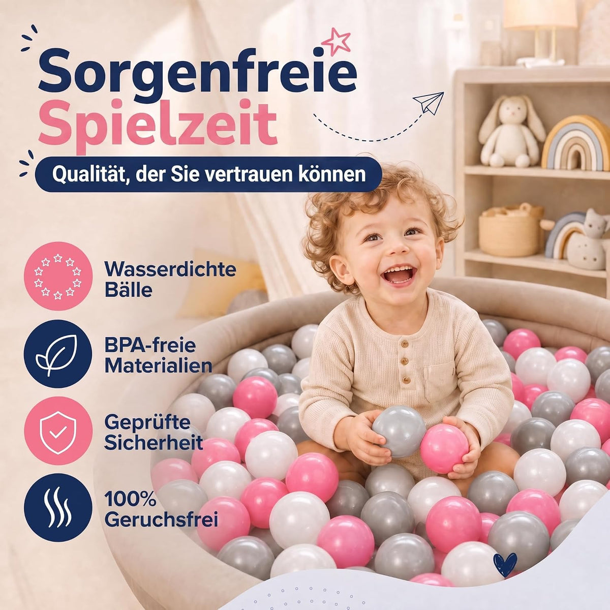 Bällebad Bälle 100er Set - Robuste 6 cm Spielbälle für Kinder
