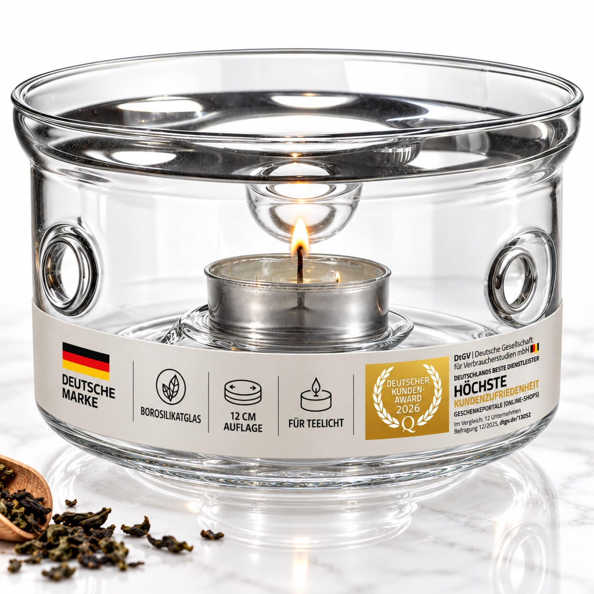 Dimono Glas-Stövchen – Hero-Shot, EAN 4250410328041