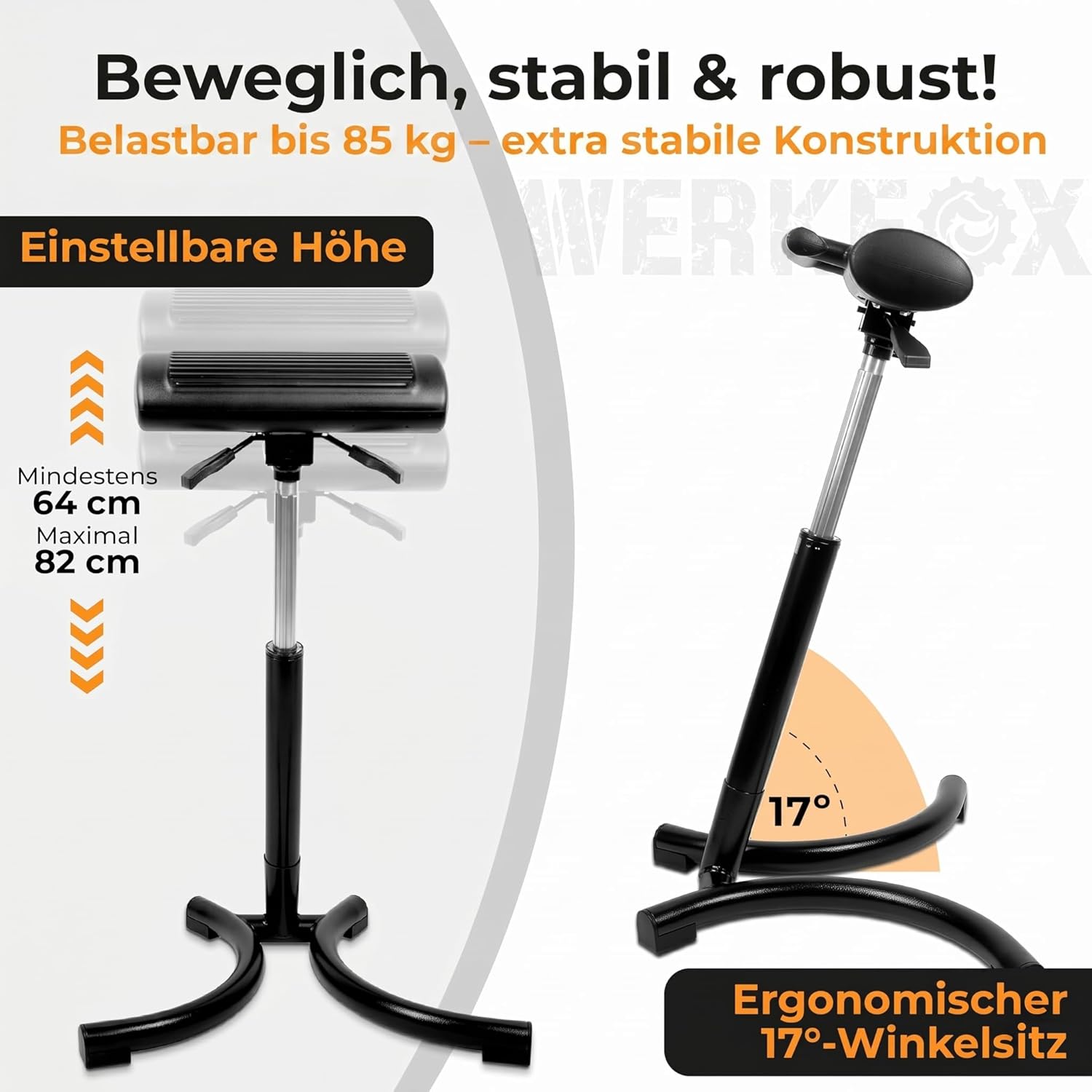 Ergonomischer Stehhocker & Stehhilfe – Höhenverstellbarer Bürostuhl