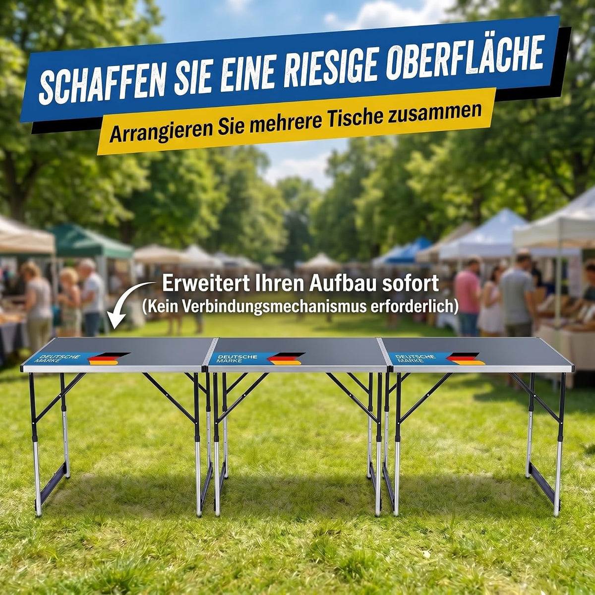 Multifunktions-Klapptisch 3er Set – Höhenverstellbar & Faltbar