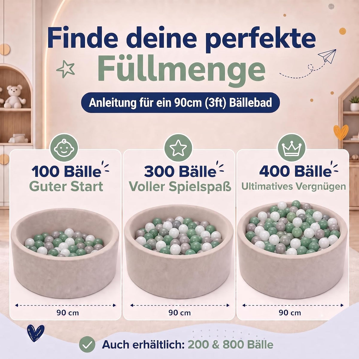 Bällebad Bälle 100er Set - Robuste 6 cm Spielbälle für Kinder