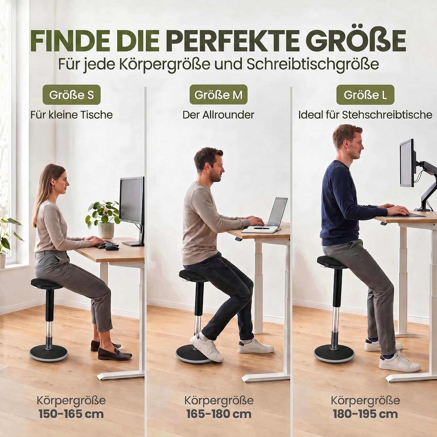 Ergonomischer Stehhocker 35-45cm - Höhenverstellbare Stehhilfe