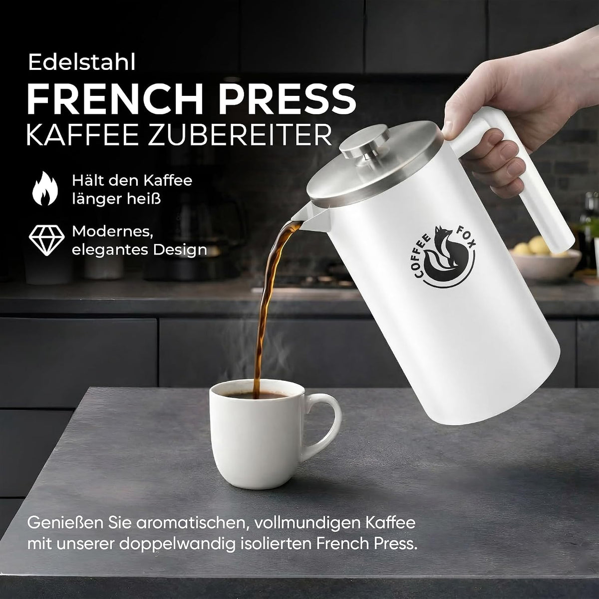 Coffee Fox French Press – sauberes Produktbild