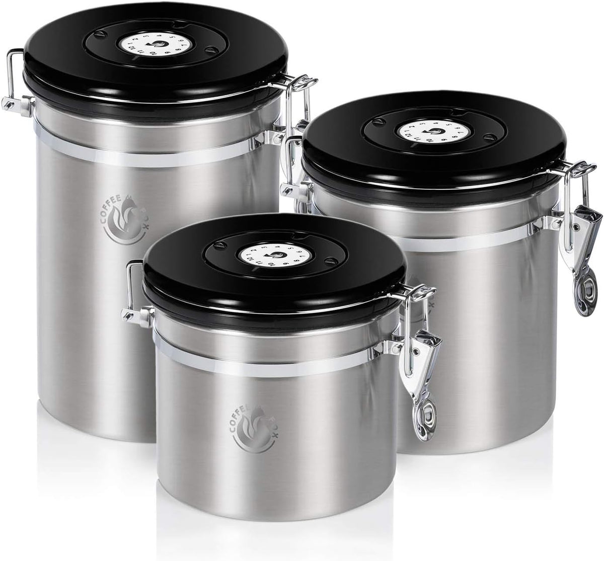 Kaffeedose Edelstahl 900ml - Luftdichter Vakuum-Kaffeebehälter