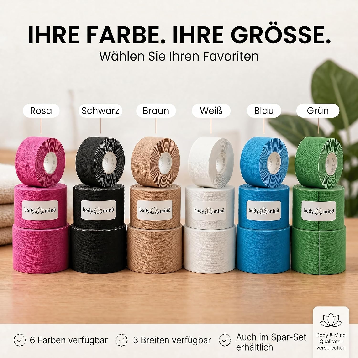 Kinesiologie-Tape 5cm x 5m – Elastisches Physio-Sporttape