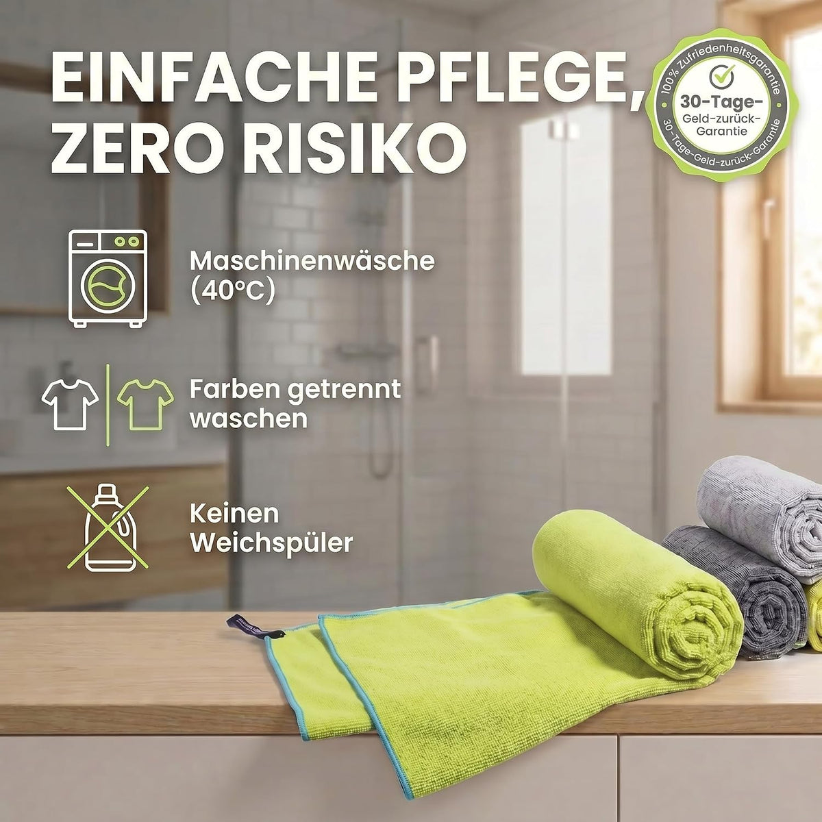 Mikrofaser Reisehandtuch 80x40 cm - Kompakt & Schnelltrocknend