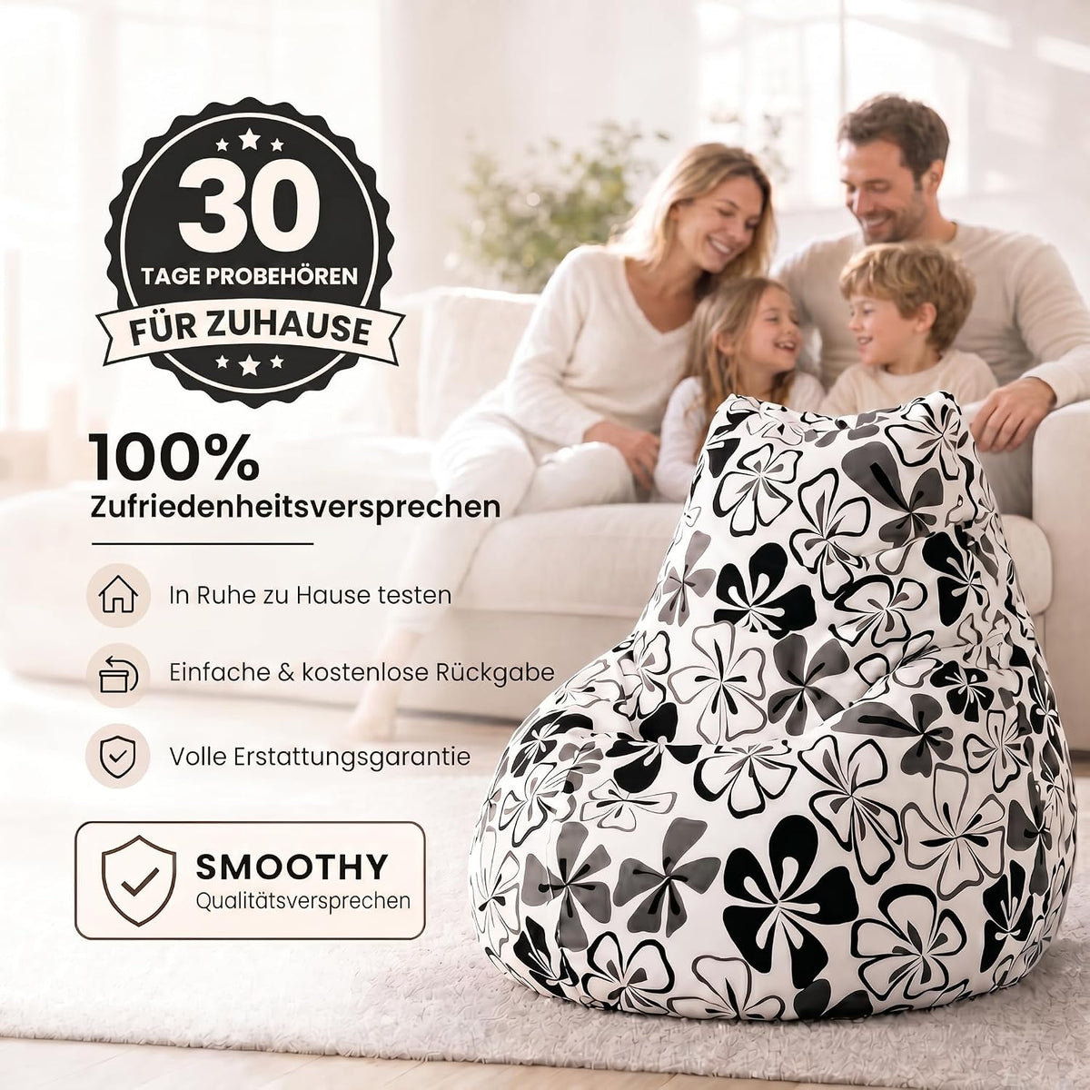 Smoothy Sitzsack Hawaii – XXL Beany Lounge Chair & Sitzkissen