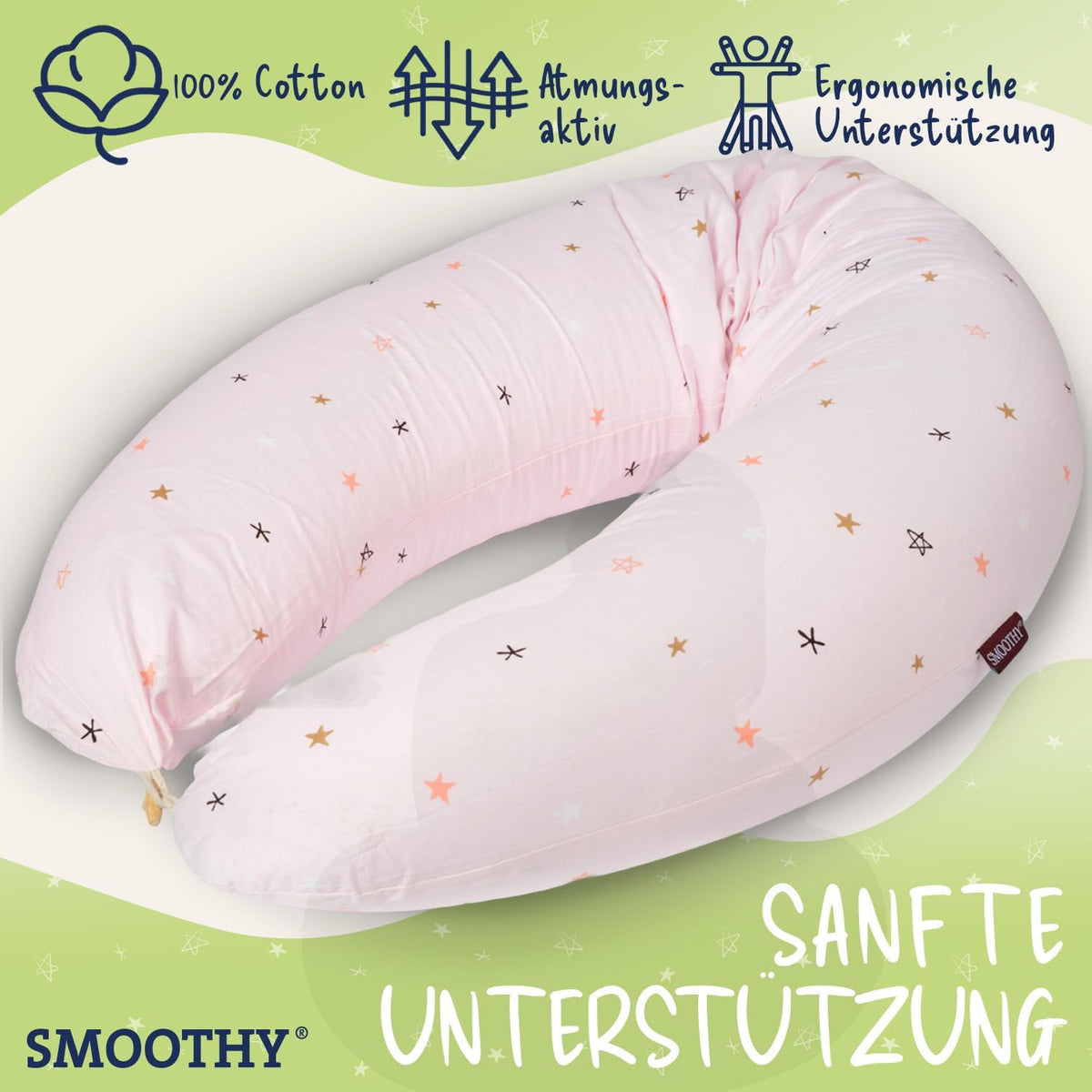 XXL Stillkissen & Schwangerschaftskissen für Seitenschläfer #Farbe_Pink