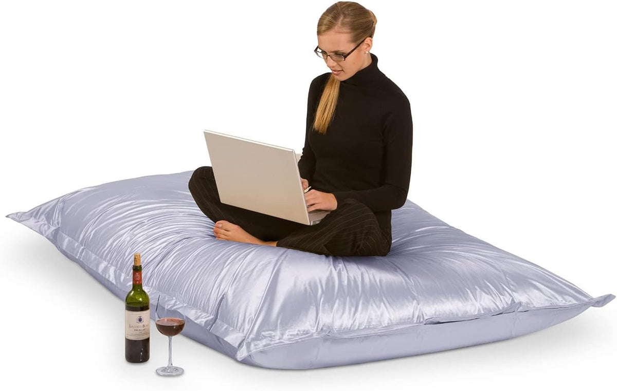 Smoothy Metallic XXL Sitzsack 400L Platin – Komfortables Sitzkissen