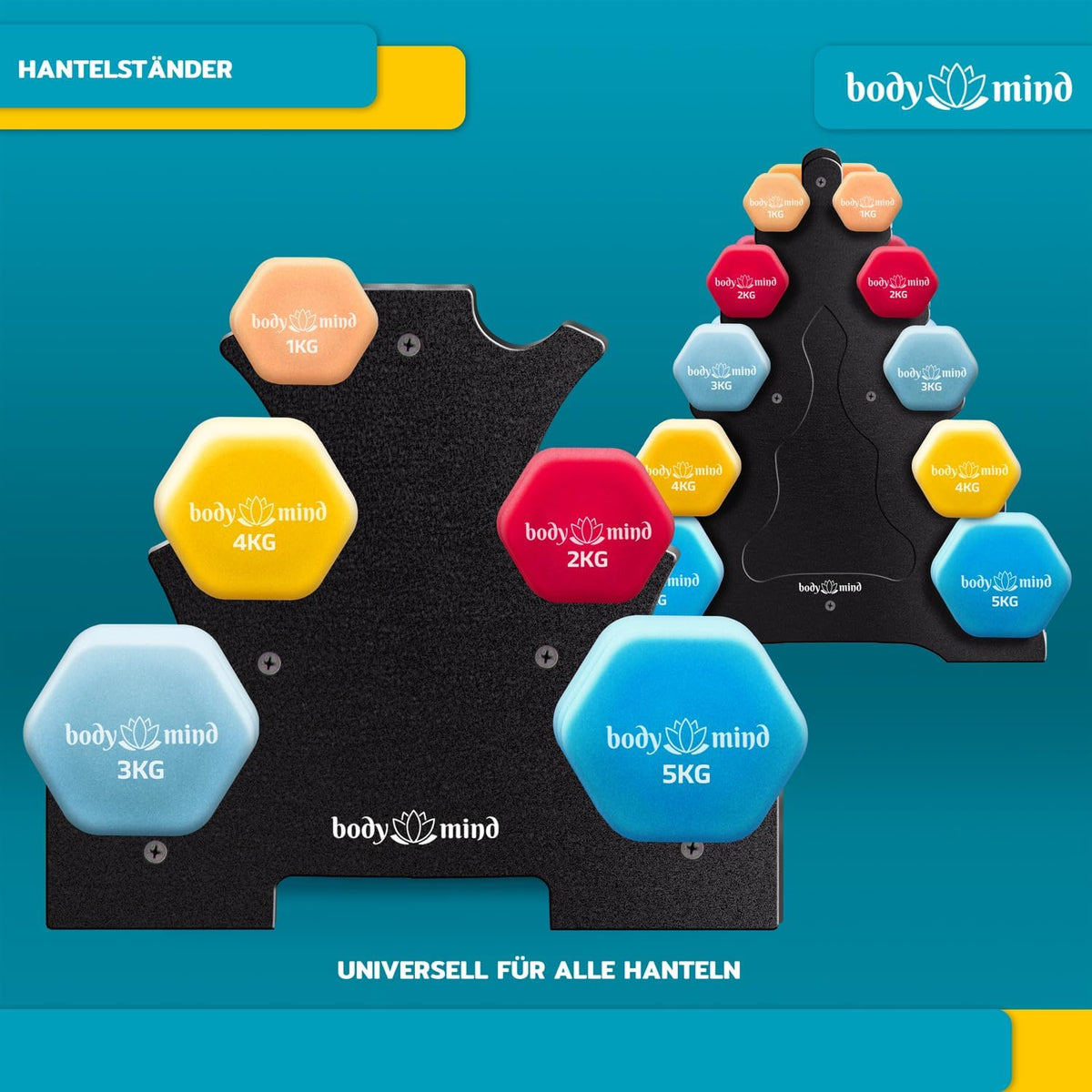 Neopren-Kurzhantel-Set mit Ständer – Platzsparendes Home-Gym