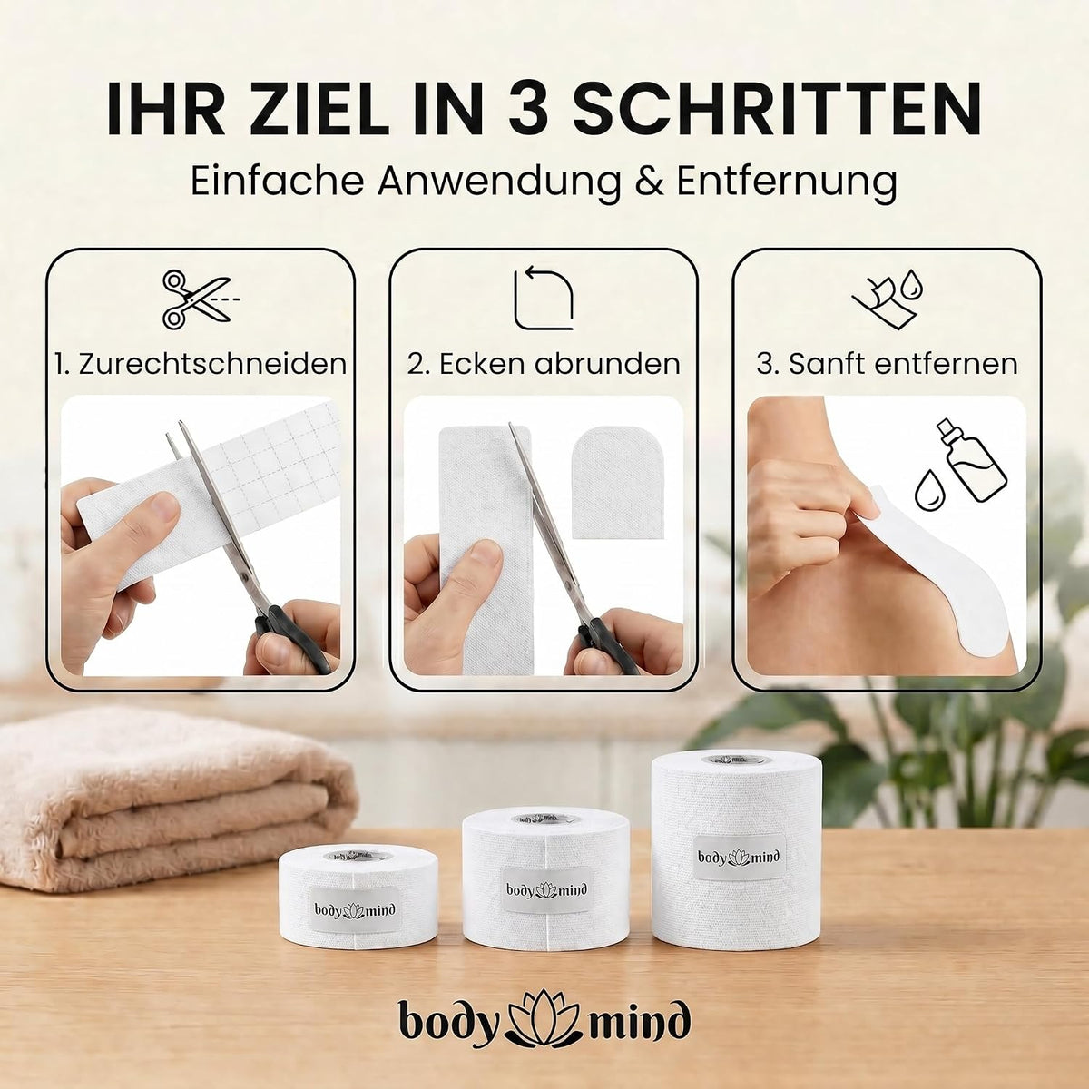 Kinesiologie-Tape 2,5cm - Elastisches Sporttape für Physiotherapie