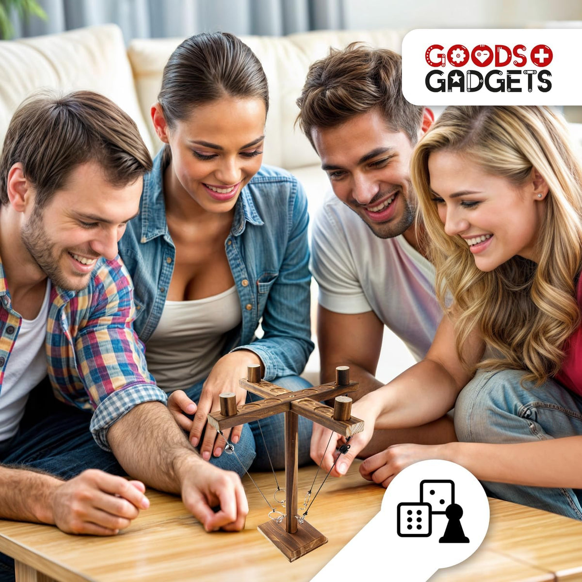 Ringwurf-Spiel Deluxe 2.0 aus Holz – Spannendes Party-Haken-Spiel