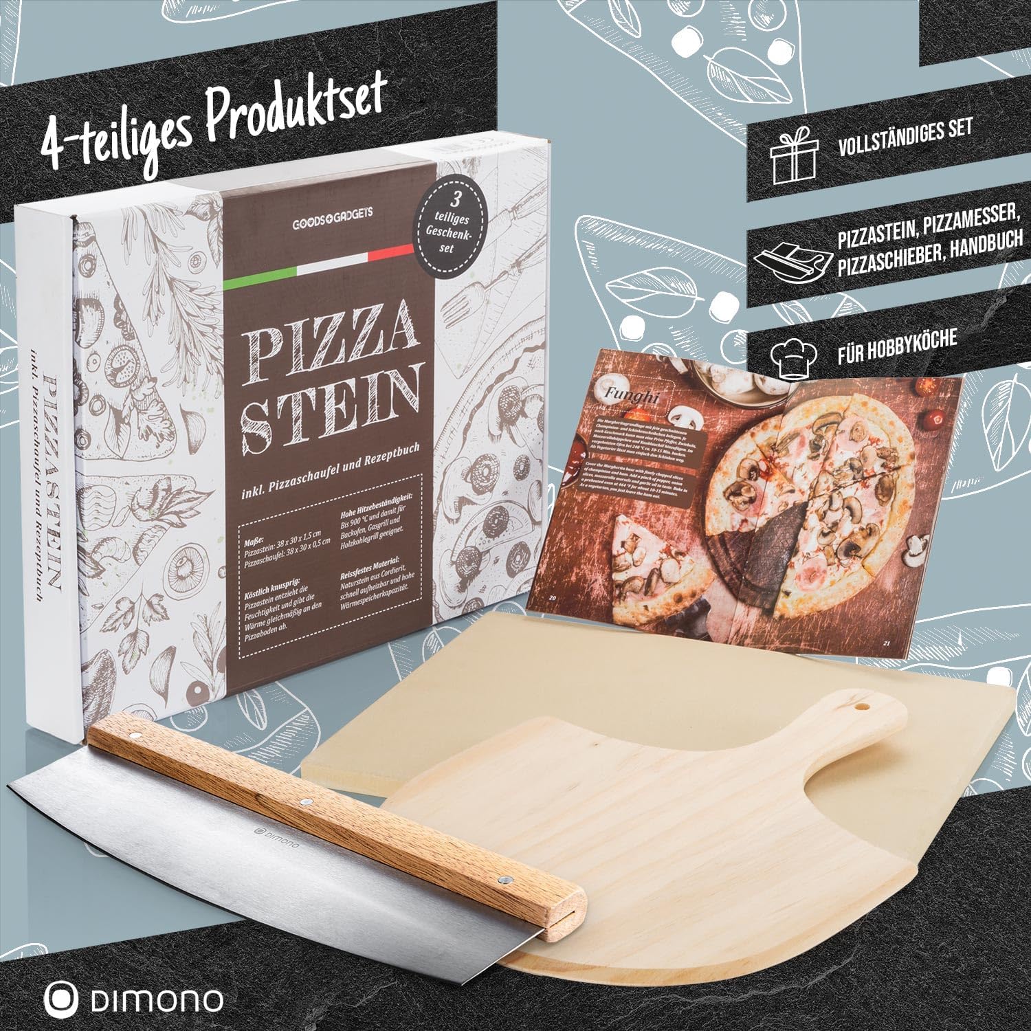 Pizzastein für Backofen & Gasgrill - Brotbackstein