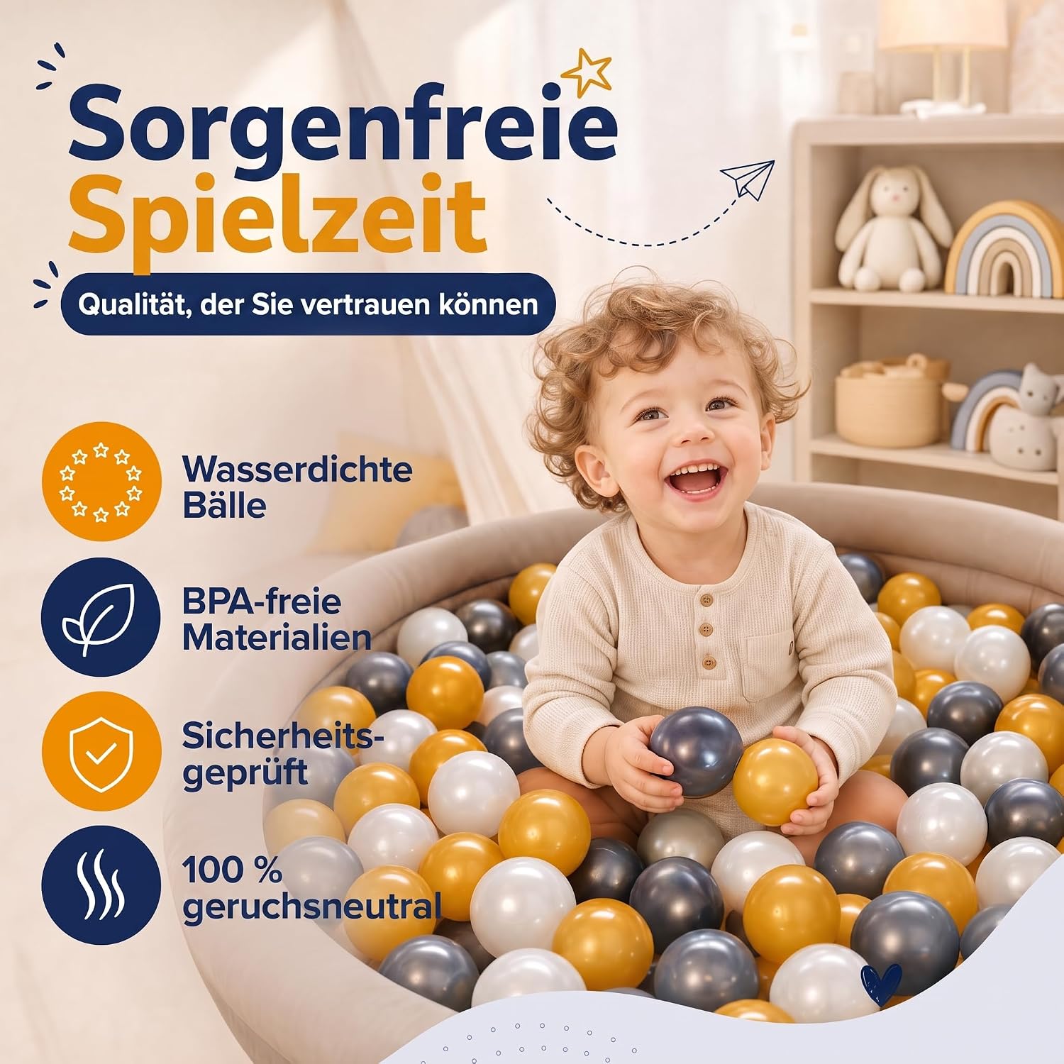 Bällebad Bälle 100er Set - Robuste 6 cm Spielbälle für Kinder